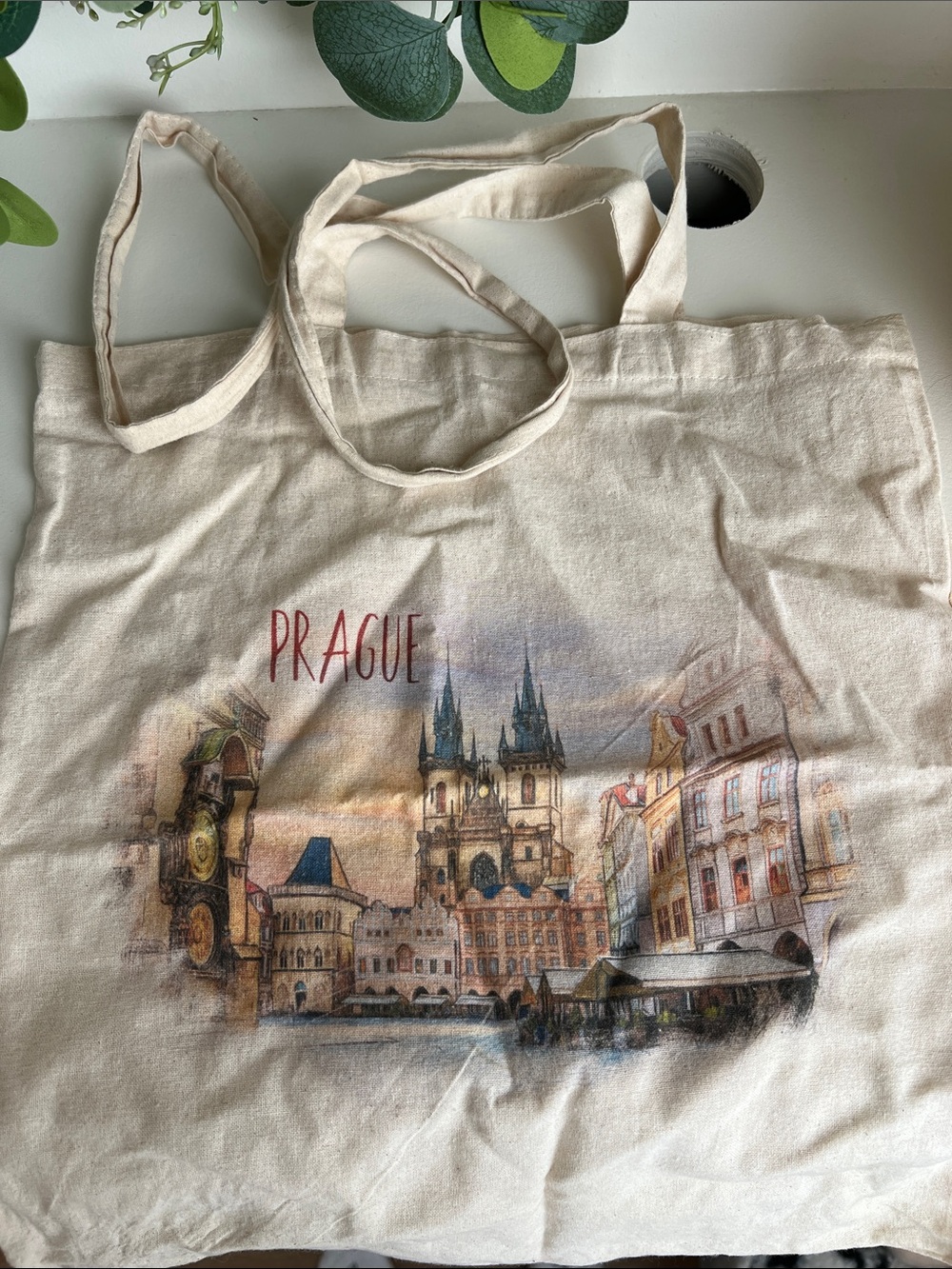Prague Canvas Tote Bag - Natural Cotton